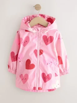 Jassen En Jacks*Next Roze met hartjesprint - Regenbestendig jack met print (3mnd-7jr)