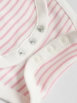 Rompertjes En Hemdjes*Next Roze met hartjesprint - Set van 5 babyrompertjes met korte mouwen