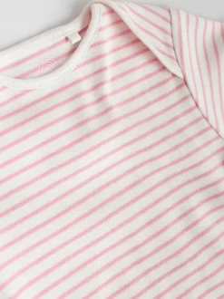 Rompertjes En Hemdjes*Next Roze met hartjesprint - Set van 5 babyrompertjes met korte mouwen