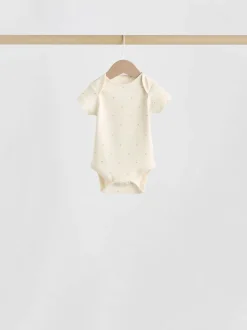 Rompertjes En Hemdjes*Next Roze met hartjesprint - Set van 5 babyrompertjes met korte mouwen