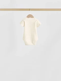 Rompertjes En Hemdjes*Next Roze met hartjesprint - Set van 5 babyrompertjes met korte mouwen