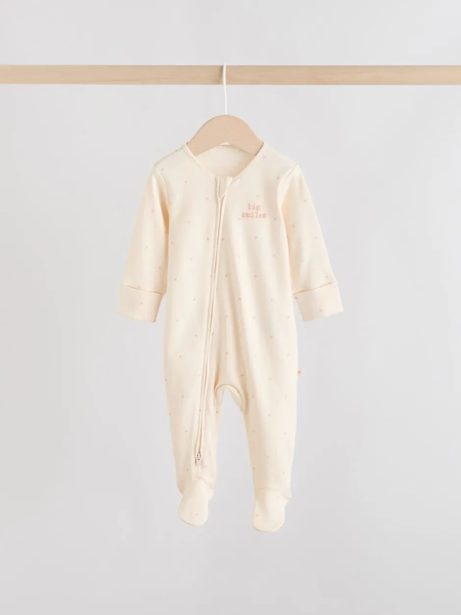 Multipacks|Babypakjes En Babypyjama's*Next Roze met hartjesprint - Verpakking van 3 babypyjama's met tweewegrits (0-2jr)