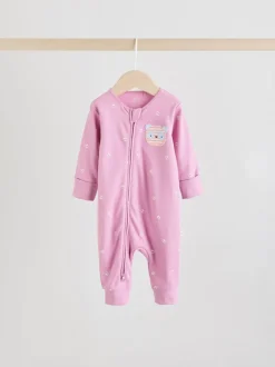 Babypakjes En Babypyjama's|Next Roze met karakteristieke dierenprint - Verpakking van 5 babyslaappakjes met tweewegrits (0 mnd - 3 jr)