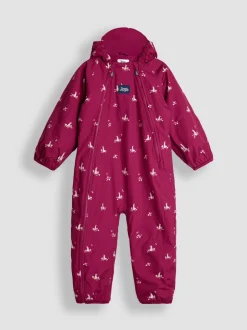 Jassen, Jacks En Kinderwagenpakjes|Jassen En Jacks|Jojo Maman Bébé - - Waterdicht regenpak met fleecevoering Roze met konijn- en bloemenprint