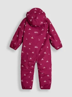 Jassen, Jacks En Kinderwagenpakjes|Jassen En Jacks|Jojo Maman Bébé - - Waterdicht regenpak met fleecevoering Roze met konijn- en bloemenprint