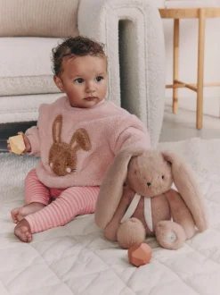 Sets En Combisets|Truien En Breisels|Next - 2 -delige Set van Fleece Tops en Leggings voor Baby''s (0mnd-2jr) Roze met konijnen