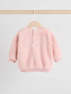 Sets En Combisets|Truien En Breisels|Next - 2 -delige Set van Fleece Tops en Leggings voor Baby''s (0mnd-2jr) Roze met konijnen