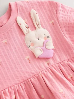 Jurken|Jurken*Next - Jersey zomerjurk (3mnd -7jr) Roze met konijnen