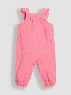 Jumpsuits En Playsuits|Jojo Maman Bébé - - Set van corduroy tuinbroek met applicatie en top Roze met konijnen