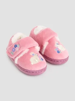 Pantoffels|Jojo Maman Bébé - - Pantoffelschoenen met eenhoorn Roze met konijnen