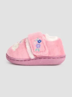 Pantoffels|Jojo Maman Bébé - - Pantoffelschoenen met eenhoorn Roze met konijnen