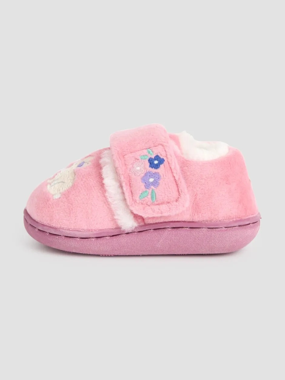 Pantoffels|Jojo Maman Bébé - - Pantoffelschoenen met eenhoorn Roze met konijnen