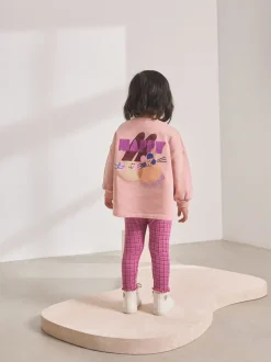 Tops|Sets En Outfits|Next Roze met konijnen - Set met top met lange mouwen en legging (3 mnd-7 jr)