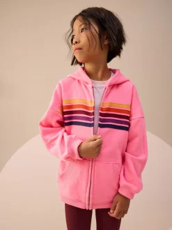 Sweaters En Hoody´S*Next Roze met meerdere strepen - Hoodie met doorlopende rits (3-16 jr)
