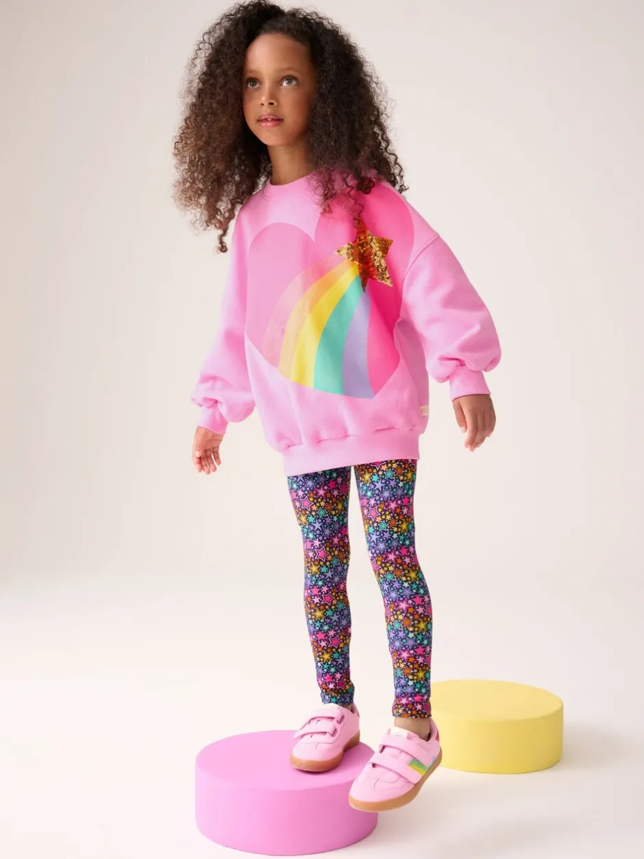 Sweaters En Hoody´S|Little Bird by Jools Oliver - 2 Piece Jumper and Leggings Set Roze met regenbooghartjes