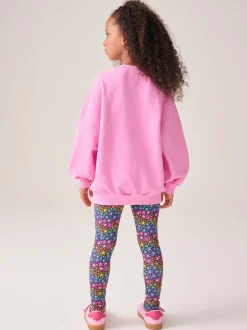 Sweaters En Hoody´S|Little Bird by Jools Oliver - 2 Piece Jumper and Leggings Set Roze met regenbooghartjes