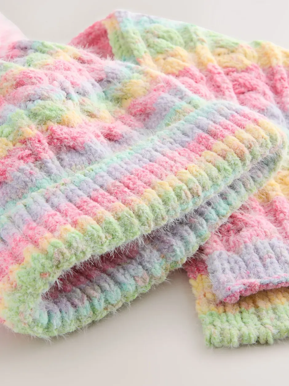 Mutsen, Handschoenen En Sjaals*Next - Set van beanie en snood (1-13jr) Roze met regenboogprint