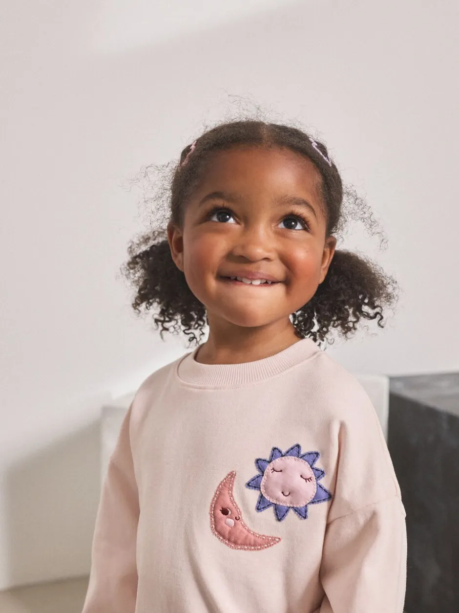 Tops|Tops|Next - Set met top met lange mouwen en uitlopende broek (3mnd -7jr) Roze met sterren