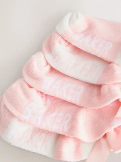 Sokken En Panty's|Baker by Ted Baker - Meisjes Sokken verpakking van 5 Roze met strik