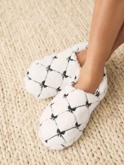 Pantoffels|Alle Nacht- En Loungekleding|Next - Shoot pantoffels met borgvoering Roze met strik
