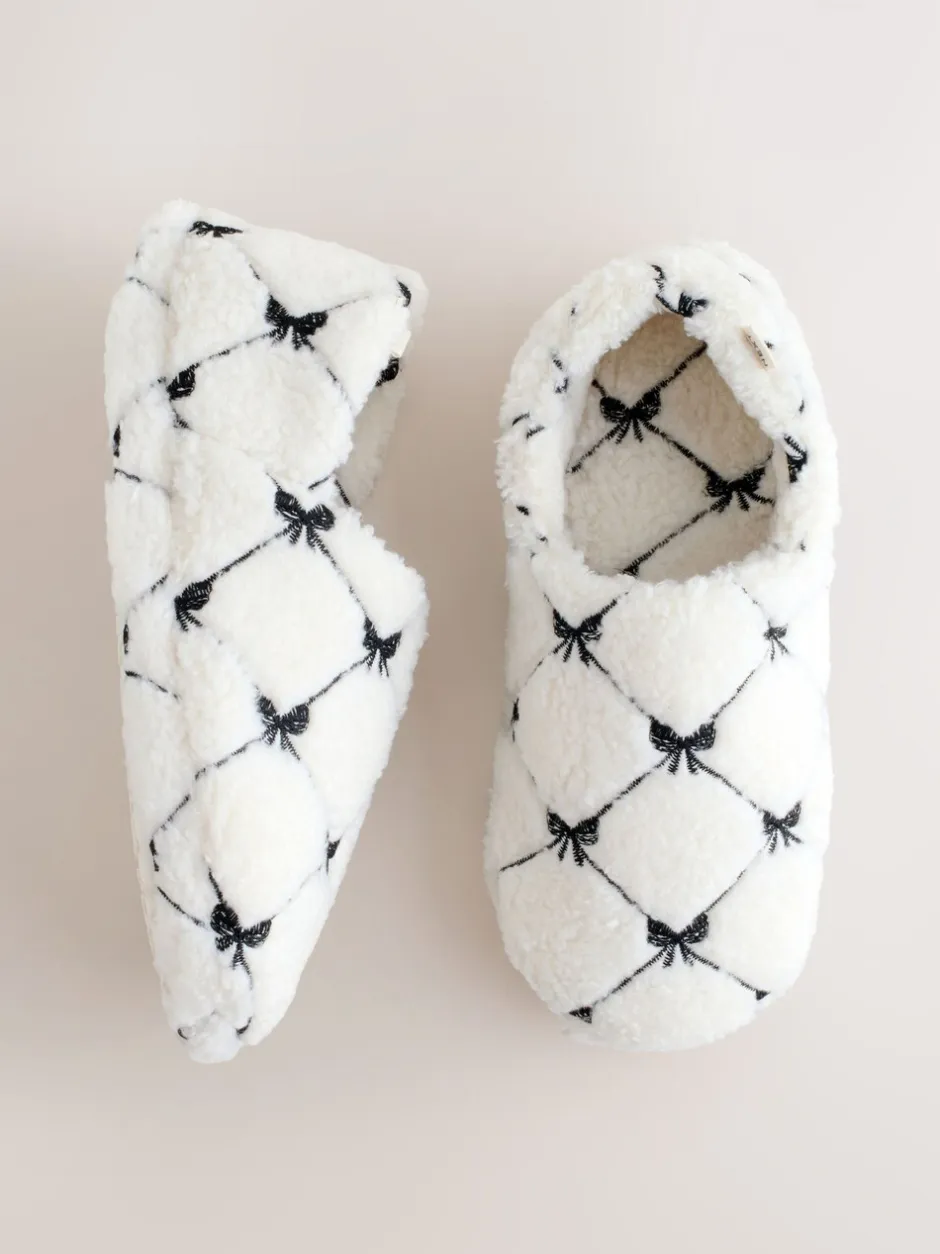 Pantoffels|Alle Nacht- En Loungekleding|Next - Shoot pantoffels met borgvoering Roze met strik