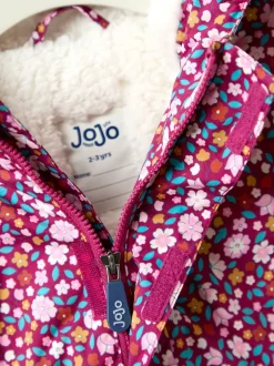 Jassen, Jacks En Kinderwagenpakjes|Jassen En Jacks|Jojo Maman Bébé - Lined Parka Roze met vrolijke print