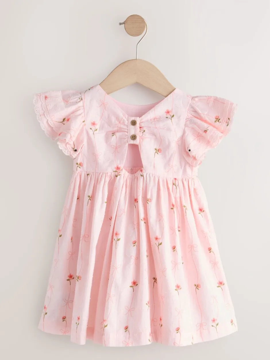 Jurken|Jurken|Next - Jurk met engelmouwen (3 mnd-8 jr) Roze print