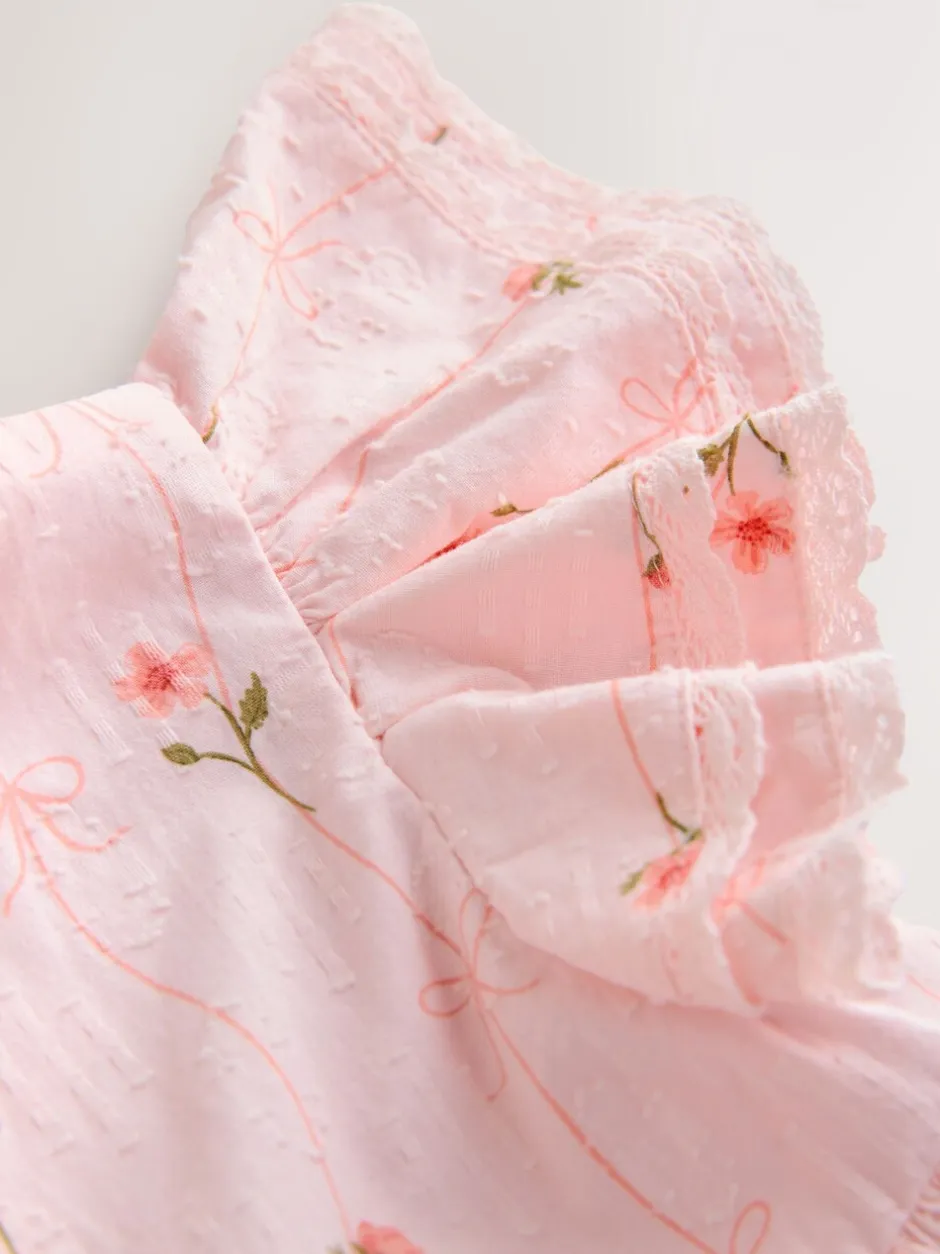 Jurken|Jurken|Next - Jurk met engelmouwen (3 mnd-8 jr) Roze print