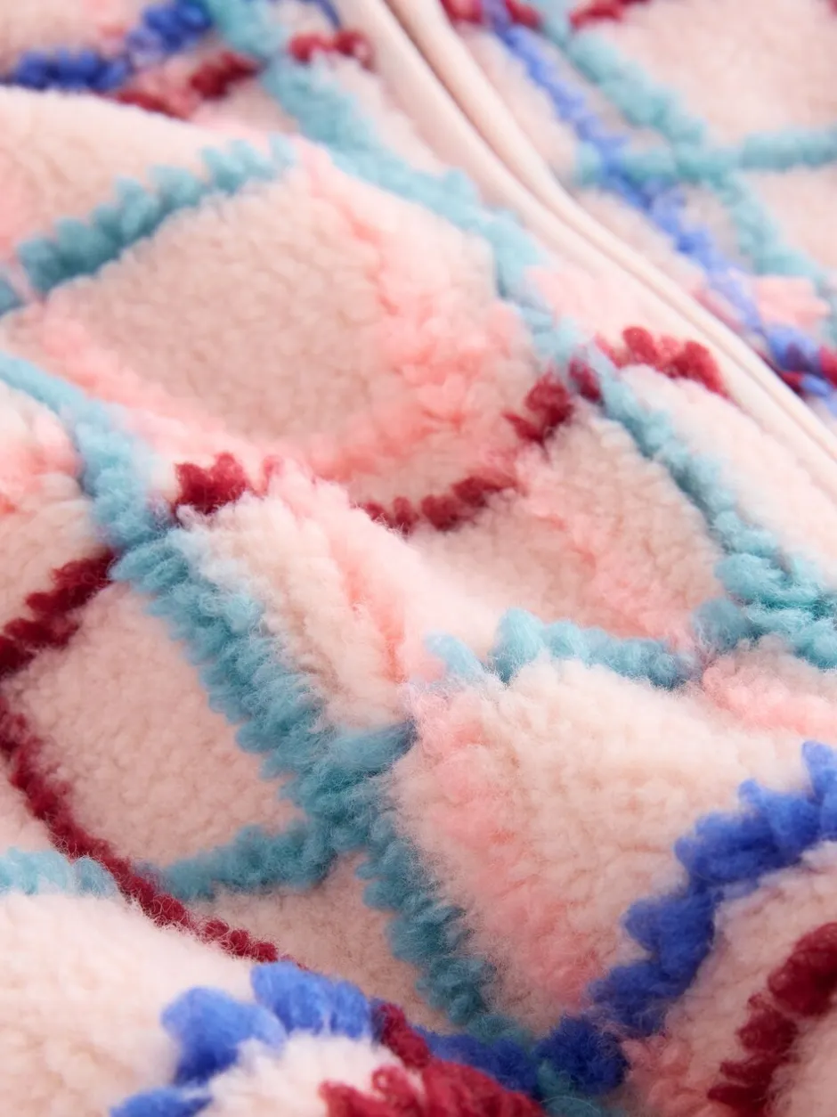Jassen, Jacks En Kinderwagenpakjes|Jassen En Jacks|Next - Fleece met ritssluiting (3mnd-7jr) Roze rasterprint