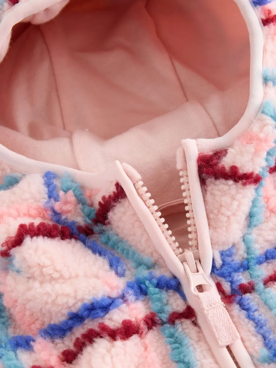 Jassen, Jacks En Kinderwagenpakjes|Jassen En Jacks|Next - Fleece met ritssluiting (3mnd-7jr) Roze rasterprint