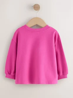 Tops|Next Roze regenboog met wolk en figuurtje - T-shirt met lange mouwen (3 mnd-7 jr)