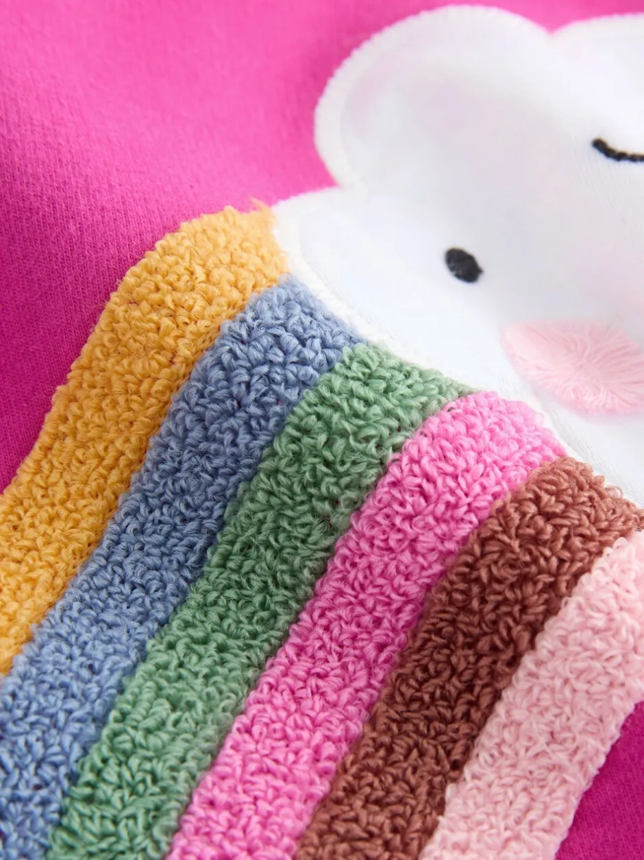 Tops|Next Roze regenboog met wolk en figuurtje - T-shirt met lange mouwen (3 mnd-7 jr)