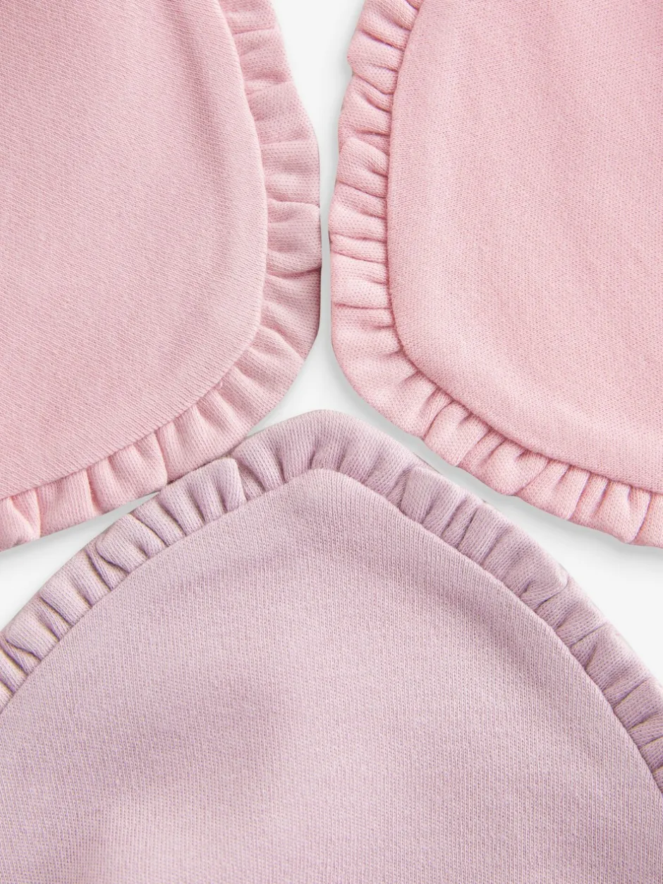 Slabbetjes|Next - Verpakking met 3 babyslabbetjes Roze ruches