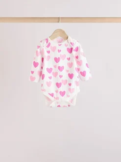 Rompertjes En Hemdjes*Next Roze ster - Set van 5 babyrompertjes met lange mouwen