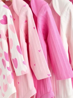 Rompertjes En Hemdjes*Next Roze ster - Set van 5 babyrompertjes met lange mouwen