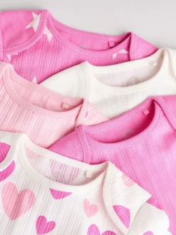 Rompertjes En Hemdjes*Next Roze ster - Set van 5 babyrompertjes met lange mouwen