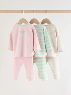 Tops|Sets En Outfits|Next Roze streep - 6 -delige set van top met lange mouwen en leggings (0mnd -3jr)