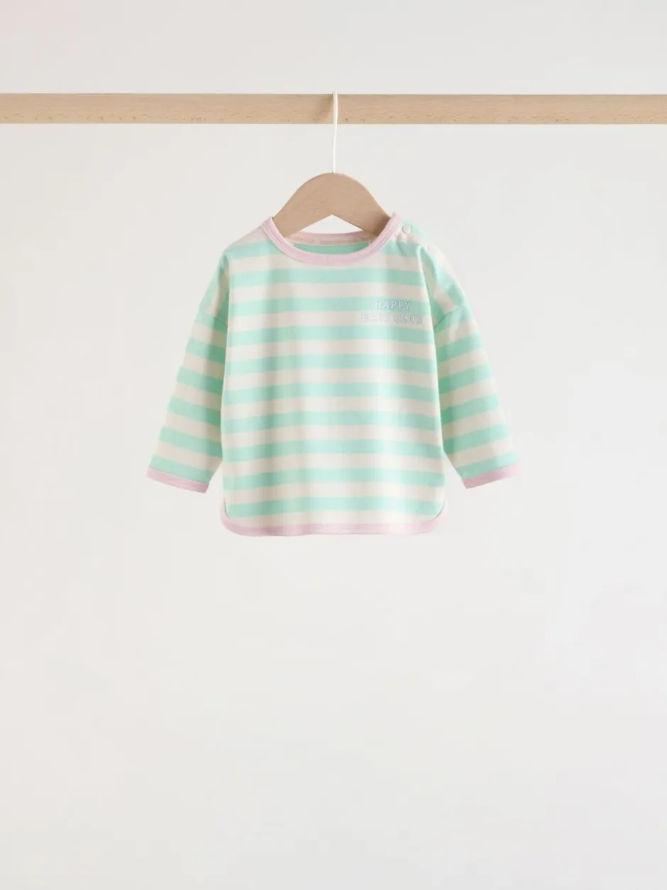 Tops|Sets En Outfits|Next Roze streep - 6 -delige set van top met lange mouwen en leggings (0mnd -3jr)