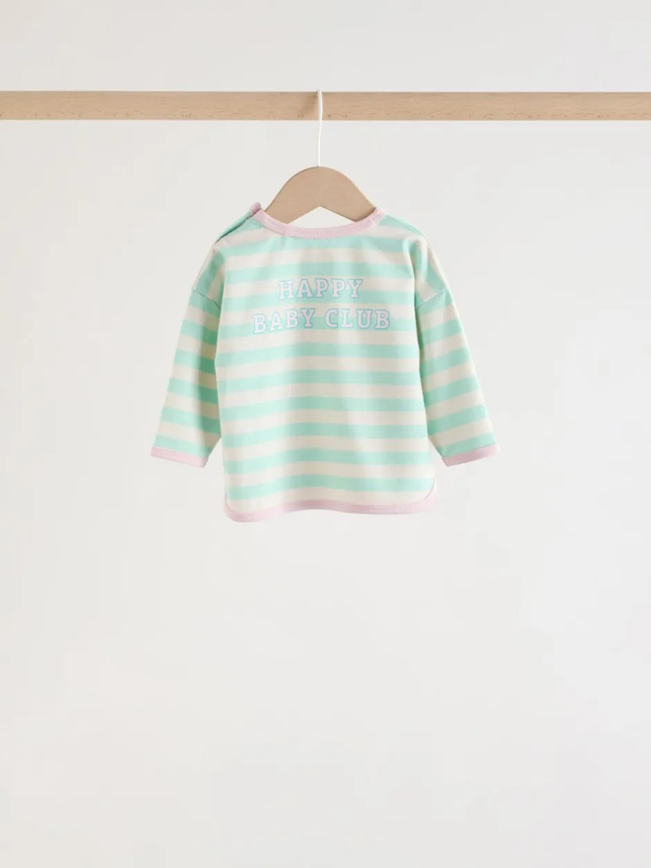 Tops|Sets En Outfits|Next Roze streep - 6 -delige set van top met lange mouwen en leggings (0mnd -3jr)