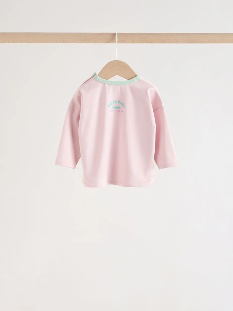 Tops|Sets En Outfits|Next Roze streep - 6 -delige set van top met lange mouwen en leggings (0mnd -3jr)