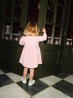 Jurken|Jurken*Next - Long Sleeve Cotton Dress (3mths-8yrs) Roze streep