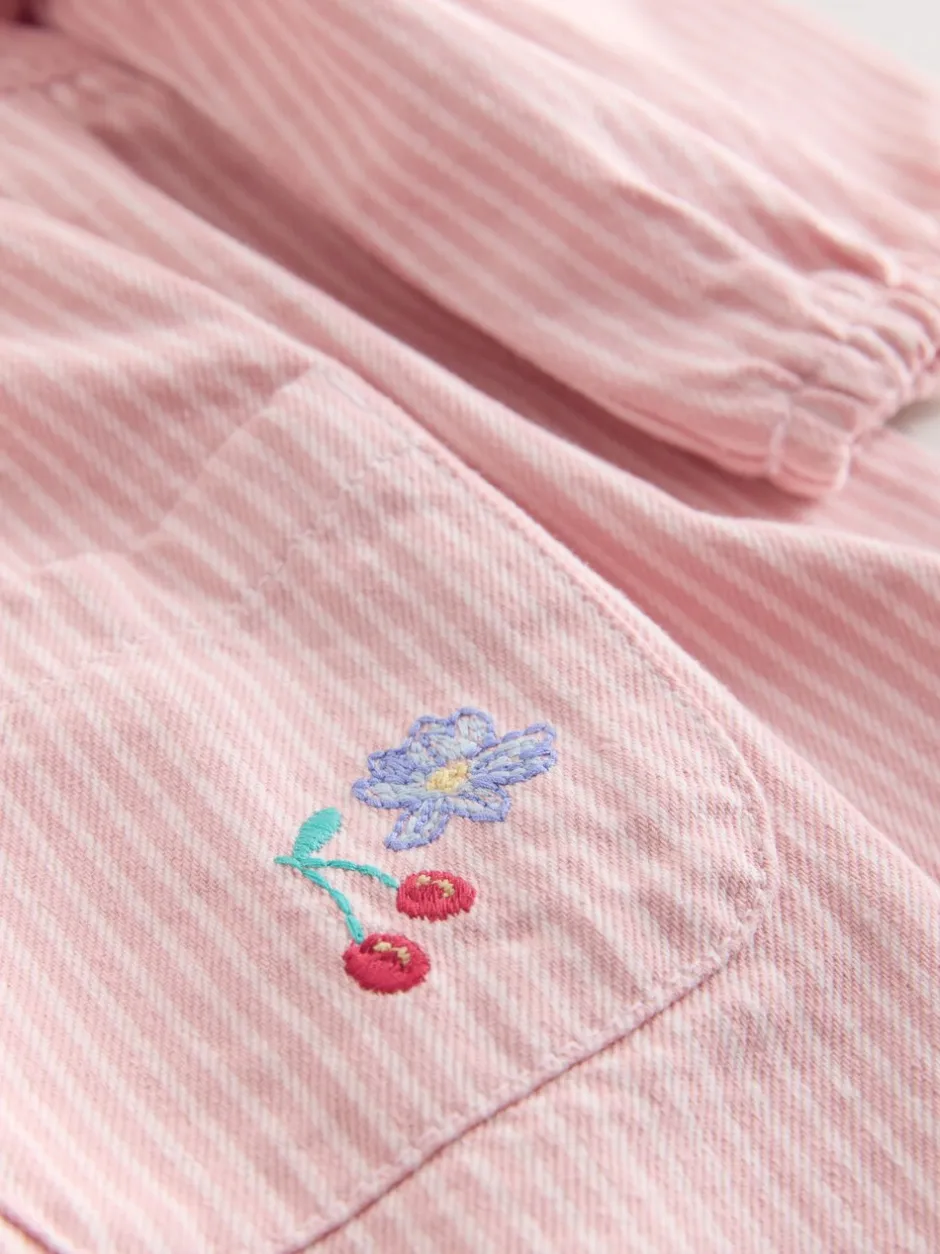 Jurken|Jurken*Next - Long Sleeve Cotton Dress (3mths-8yrs) Roze streep