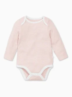 Rompertjes En Hemdjes|Mori - Lange Mouw Envelope Hals Bodysuit Roze streep
