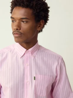 Shirts|Next Roze streep - Strijkvrij Oxford overhemd met knopen