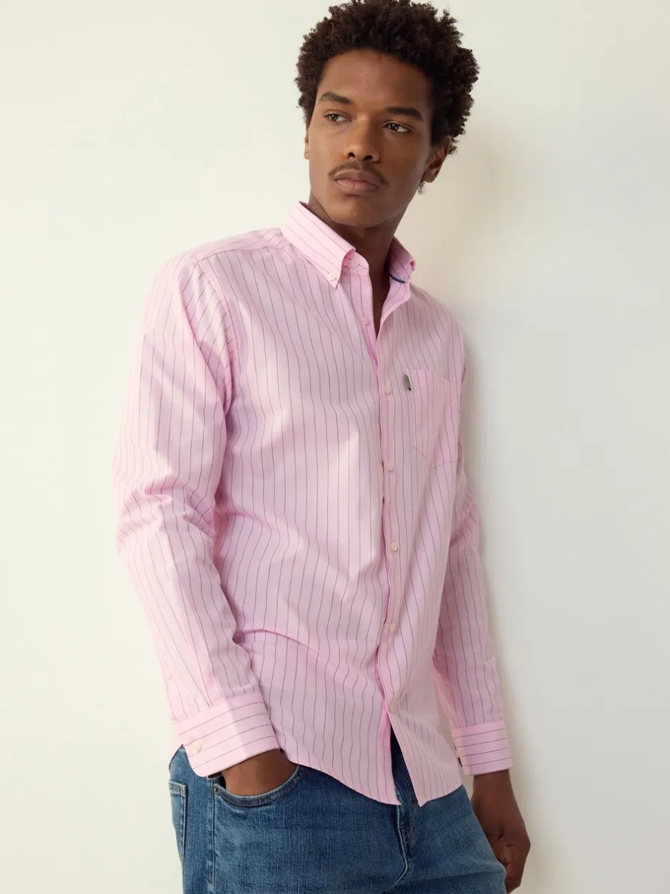 Shirts|Next Roze streep - Strijkvrij Oxford overhemd met knopen