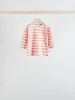 Tops|Tops*Next Roze Strepen/Slogan - Verpakking van 4 Baby Tops met Lange mouwen (0mnd -2jr)