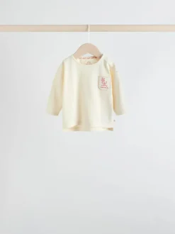 Tops|Tops*Next Roze Strepen/Slogan - Verpakking van 4 Baby Tops met Lange mouwen (0mnd -2jr)