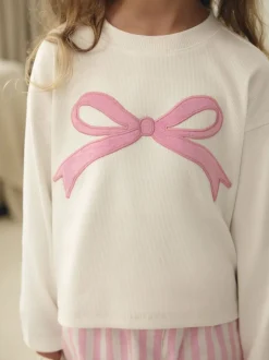 Nachtkleding En Pyjama's|Pyjama's*Next Roze strik met strepen - Geweven pyjama (9mnd-16jr)