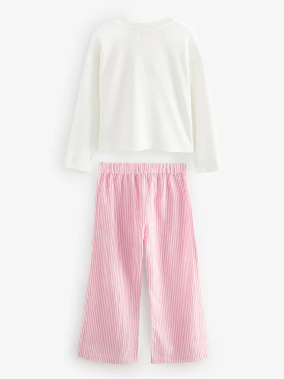 Nachtkleding En Pyjama's|Pyjama's*Next Roze strik met strepen - Geweven pyjama (9mnd-16jr)