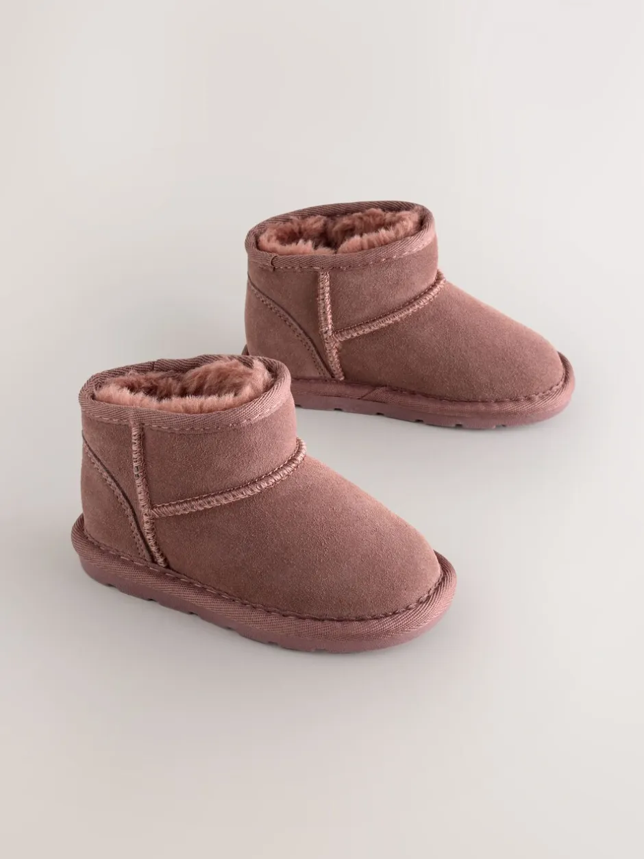 Boots|Next Roze waterafstotend - Suède instaplaarzen